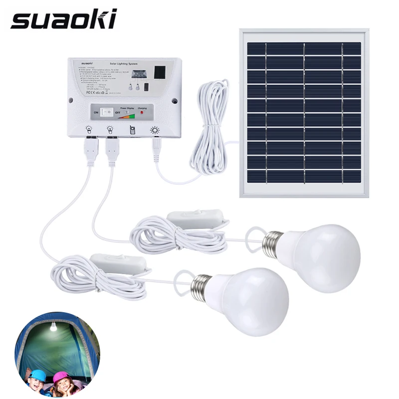 Suaoki Outdoor Camping Solar Lighting System Portable Emergency Home Light Kit Solar Panel Charging 2 LED Bulbs USB Phone Charge
Suaoki Outdoor Camping Solar Lighting System Portable Emergency Home Light Kit Solar Panel Charging 2 LED Bulbs USB Phone Charge