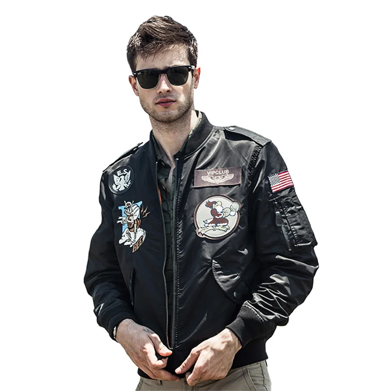 Autumn New US Men's Clothing Embroidery badge MA1 pilot flight Bomber Jacket Coat letterman varsity Slim Thicken Outerwear
Autumn New US Men's Clothing Embroidery badge MA1 pilot flight Bomber Jacket Coat letterman varsity Slim Thicken Outerwear