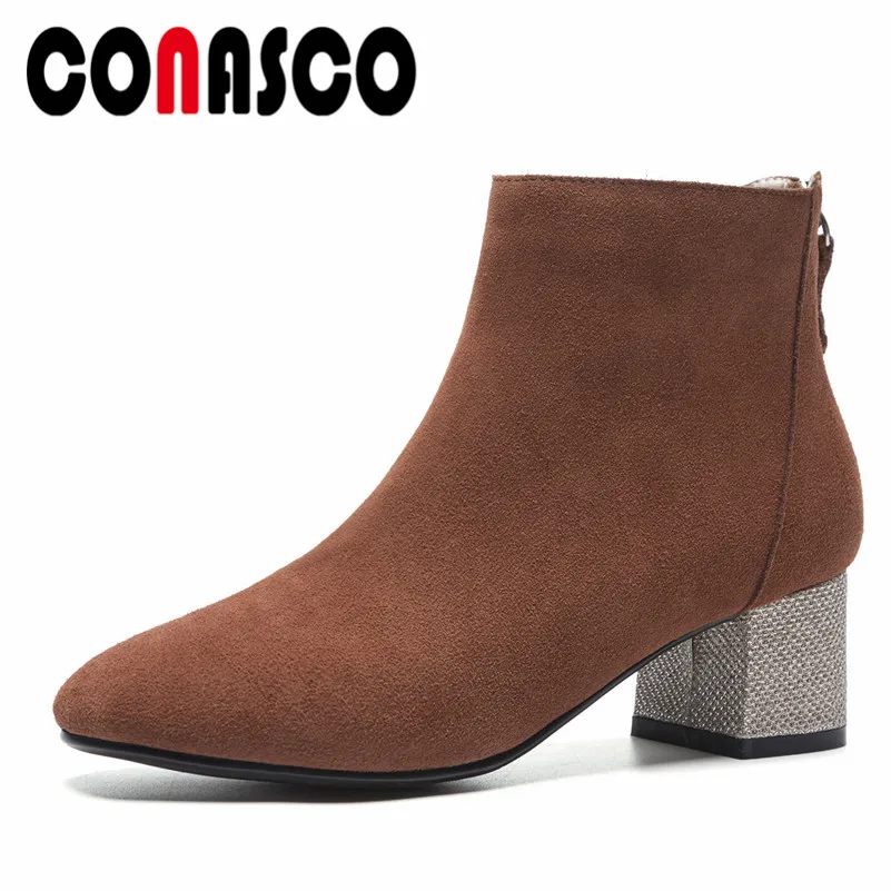 CONASCO Fashion Women Thick High Heeled Ankle Boots Autumn Winter Round Toe Martin Shoes Woman Zipper Motorcycle Boots
CONASCO Fashion Women Thick High Heeled Ankle Boots Autumn Winter Round Toe Martin Shoes Woman Zipper Motorcycle Boots