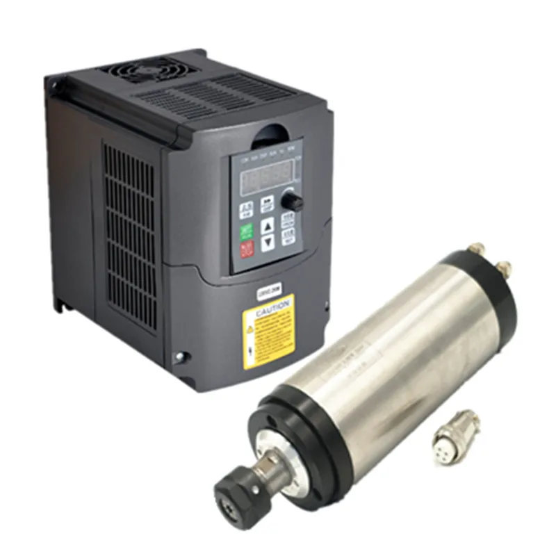 CNC Router Spindle Motor2.2KW/ 1.5KW 220V Water Cooled Spindle Motor 4 bearing ER20/ER16 and VFD / Inverter
CNC Router Spindle Motor2.2KW/ 1.5KW 220V Water Cooled Spindle Motor 4 bearing ER20/ER16 and VFD / Inverter