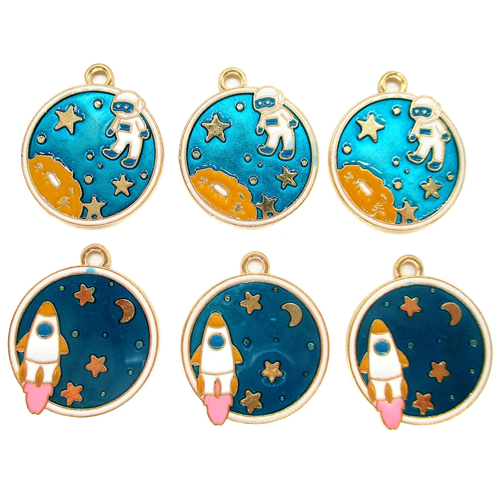 10pcs Enamel rocket astronaut charm Pendant Bracelet Key Chain Creative Accessory Jewelry Making Craft DIY Findings
10pcs Enamel rocket astronaut charm Pendant Bracelet Key Chain Creative Accessory Jewelry Making Craft DIY Findings