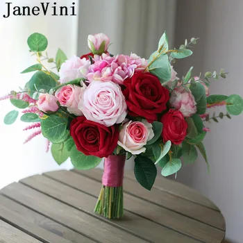 JaneVini Pink Red Rose Silk Flower Wedding Bouquet Fake Artificial Brides Bridesmaids Bouquets Bridal Brooch bloemen boeket 2019
JaneVini Pink Red Rose Silk Flower Wedding Bouquet Fake Artificial Brides Bridesmaids Bouquets Bridal Brooch bloemen boeket 2019