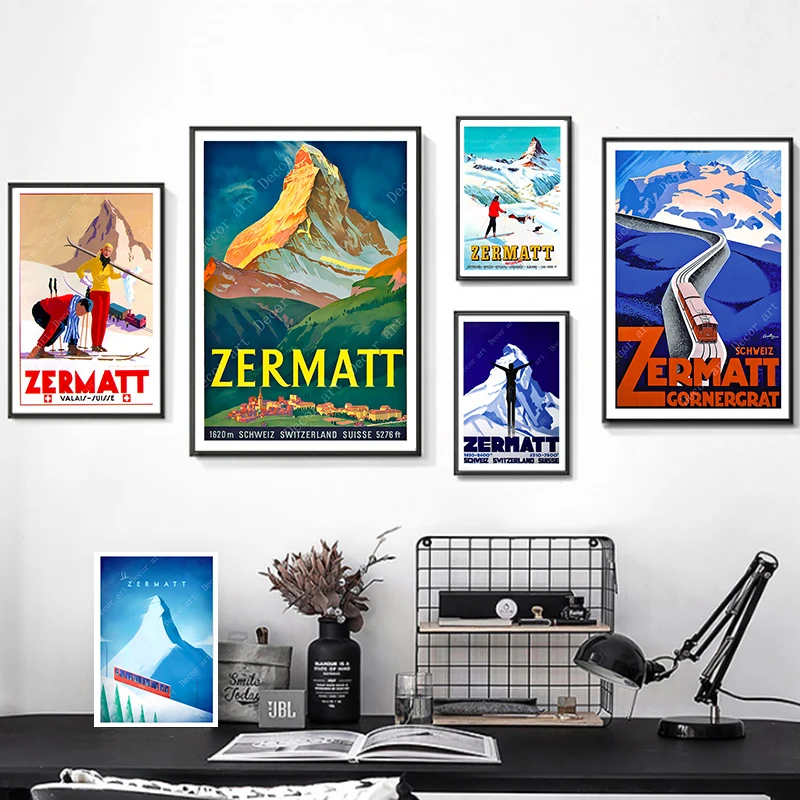 Ski in Zermatt Switzerland Skiing Vintage Retro Travel Classic Canvas Painting Kraft Posters Wall Sticker Home Decor Family Gift
Ski in Zermatt Switzerland Skiing Vintage Retro Travel Classic Canvas Painting Kraft Posters Wall Sticker Home Decor Family Gift