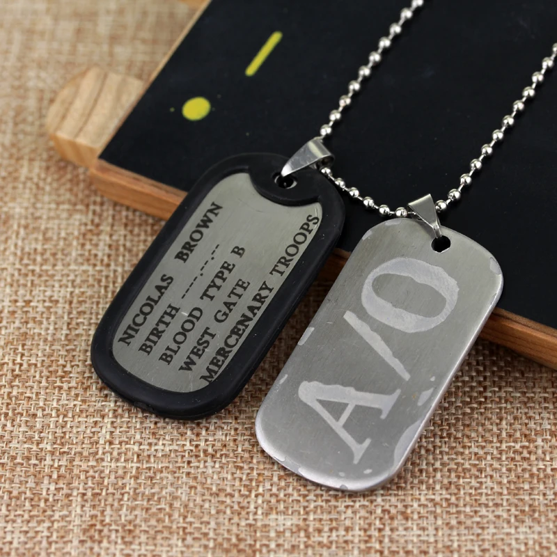 MQCHUN Gangsta A/0 Dog Tag Nicolas Brown Mercenary Necklace Pendant Gangsta Cosplay Titanium Steel Chain Gangsta A/0 Dog Tag
MQCHUN Gangsta A/0 Dog Tag Nicolas Brown Mercenary Necklace Pendant Gangsta Cosplay Titanium Steel Chain Gangsta A/0 Dog Tag