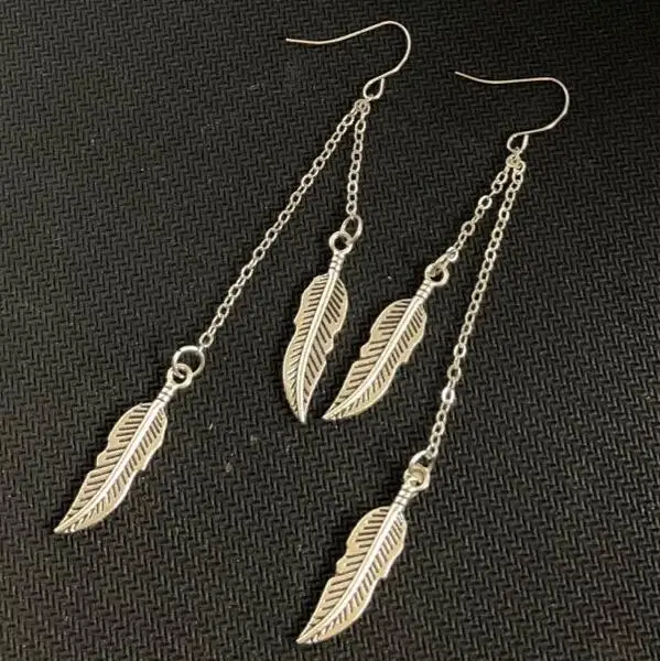 EY963 Elegant Silver Gold Double layer Leaf Earrings Tassel Chain Dangle Long Feather Earrings For Women Girl Jewelry Gifts
EY963 Elegant Silver Gold Double layer Leaf Earrings Tassel Chain Dangle Long Feather Earrings For Women Girl Jewelry Gifts