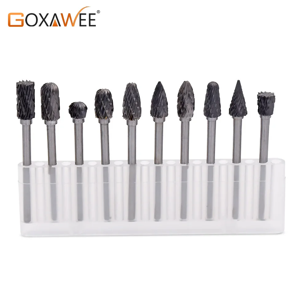 GOXAWEE 10pcs Carbide Rotary Files Burrs Abrasive Tools Grinding Wheels Engraver Kit For Dremel Accessories Rotary Burs Bit
GOXAWEE 10pcs Carbide Rotary Files Burrs Abrasive Tools Grinding Wheels Engraver Kit For Dremel Accessories Rotary Burs Bit