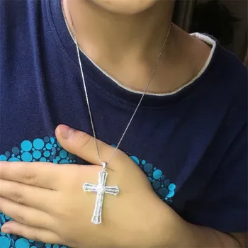 Handmade Big Male Cross pendant necklace 925 Sterling silver AAAAA zircon Cz Party wedding Cross Pendant for men women Jewelry
Handmade Big Male Cross pendant necklace 925 Sterling silver AAAAA zircon Cz Party wedding Cross Pendant for men women Jewelry