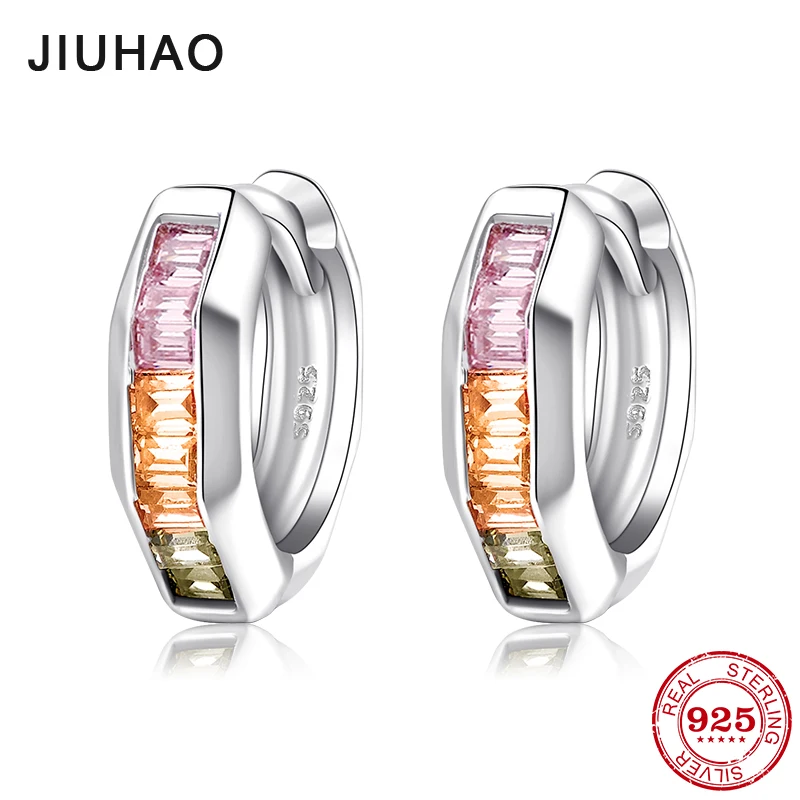 Authentic 100% 925 Sterling Silver Strip arrangement Colorful Square CZ Hoop Earrings for Women Fashion Silver Jewelry Party
Authentic 100% 925 Sterling Silver Strip arrangement Colorful Square CZ Hoop Earrings for Women Fashion Silver Jewelry Party