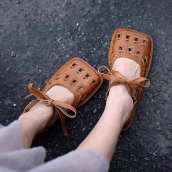 Artmu Original Genuine Leather Square Toe Women's Sandals Flat Soles Retro Hollowed Out Handmade Shoes Summer New Strapped Shoes
Artmu Original Genuine Leather Square Toe Women's Sandals Flat Soles Retro Hollowed Out Handmade Shoes Summer New Strapped Shoes