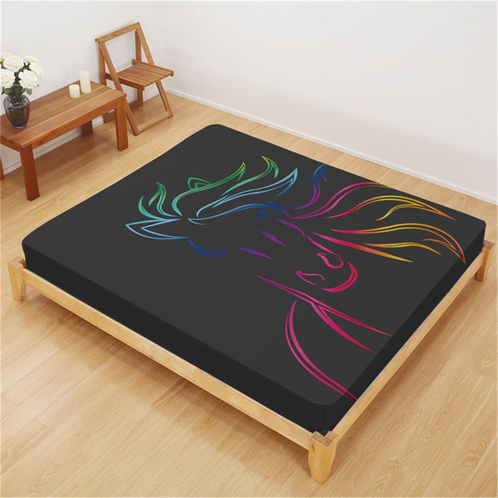 Black Horse Fitted Sheet Colorful Animal Print Bed Sheet Deep Pocket Bedding Twin Full Queen King Mattress Cover D45
Black Horse Fitted Sheet Colorful Animal Print Bed Sheet Deep Pocket Bedding Twin Full Queen King Mattress Cover D45