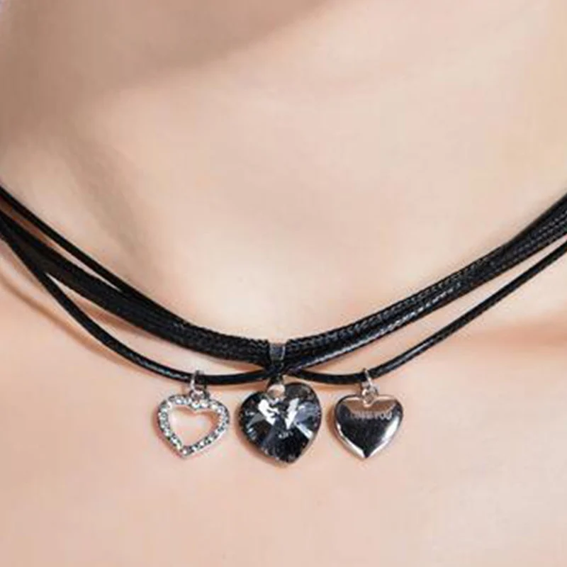 Fashion Jewelry Necklaces Pendants Vintage Heart Crystal from Swarovski High Quality 3 Necklace Chain Black Rope 24836
Fashion Jewelry Necklaces Pendants Vintage Heart Crystal from Swarovski High Quality 3 Necklace Chain Black Rope 24836