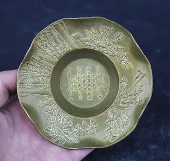 109MM/4.3"Collect China Fengshui Bronze Exquisite Plum Blossoms Orchid Bamboo Chrysanthemum Tray Plate Hollowware Saucer 152g
109MM/4.3"Collect China Fengshui Bronze Exquisite Plum Blossoms Orchid Bamboo Chrysanthemum Tray Plate Hollowware Saucer 152g