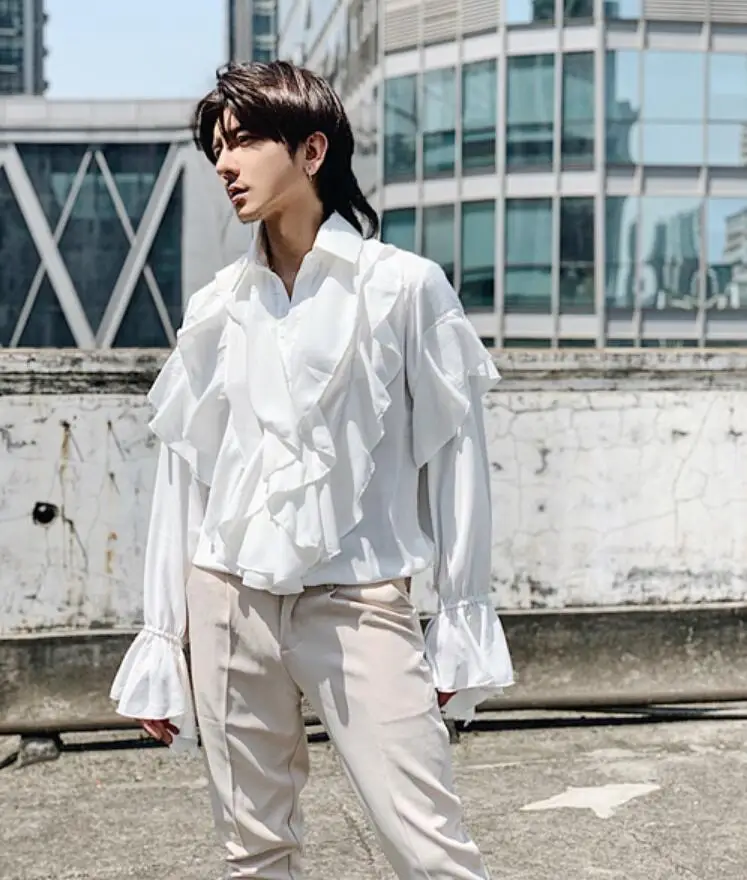 XS-6XL ! 2019 New Men's clothing Hair Stylist fashion Thousand-layer Lotus Leaf Prince Fengshui Sleeve Shirt plus size costumes
XS-6XL ! 2019 New Men's clothing Hair Stylist fashion Thousand-layer Lotus Leaf Prince Fengshui Sleeve Shirt plus size costumes