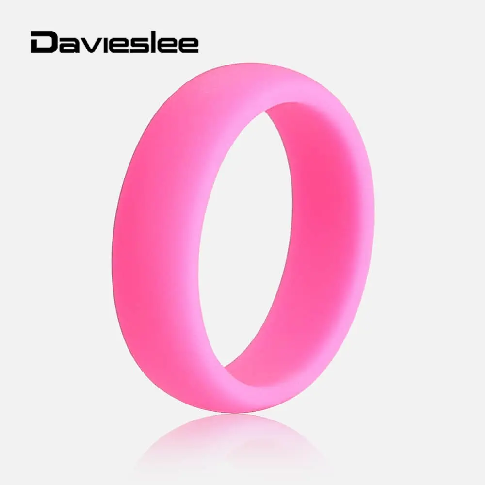 Davieslee Wedding bands Rings for Men Women Engagement Jewelry Silicone Mens 6mm Sizes 6 7 8 LSRM03 |