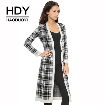 HDY Haoduoyi Brand 2020 Black White Plaid Long Line Women Sweaters Single Breasted Knitted Female Tops Preppy Style Sweaters
HDY Haoduoyi Brand 2020 Black White Plaid Long Line Women Sweaters Single Breasted Knitted Female Tops Preppy Style Sweaters