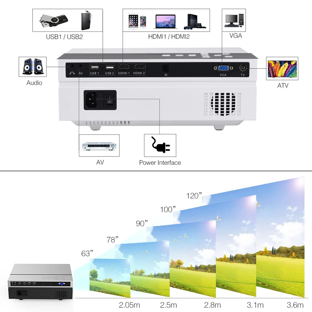 Проектор Everycom T26L Full HD с ЖК дисплеем 1080P 5500 лм светодиодный проектор для домашнего