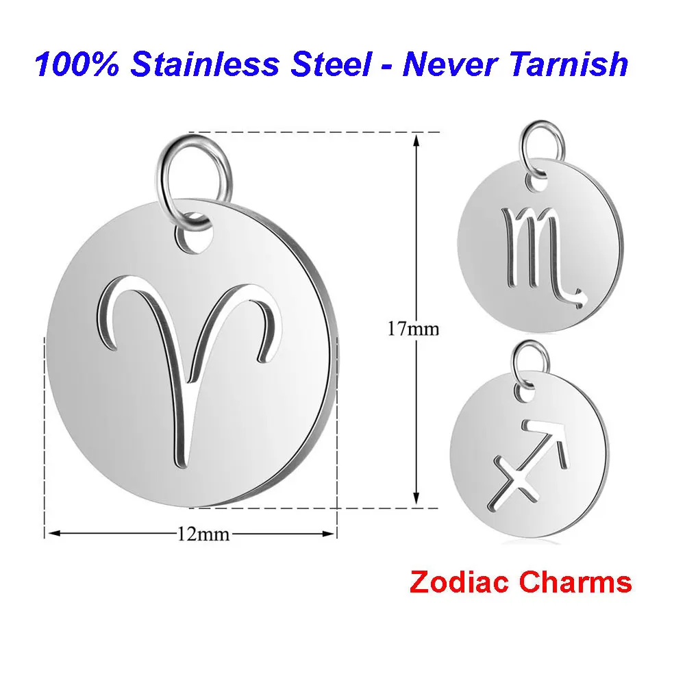 5pcs/lot Horoscope diy Charms 100% Stainless Steel Vnistar Zodiac Laser Cutting Jewelry Finding Charms for Bracelets
5pcs/lot Horoscope diy Charms 100% Stainless Steel Vnistar Zodiac Laser Cutting Jewelry Finding Charms for Bracelets