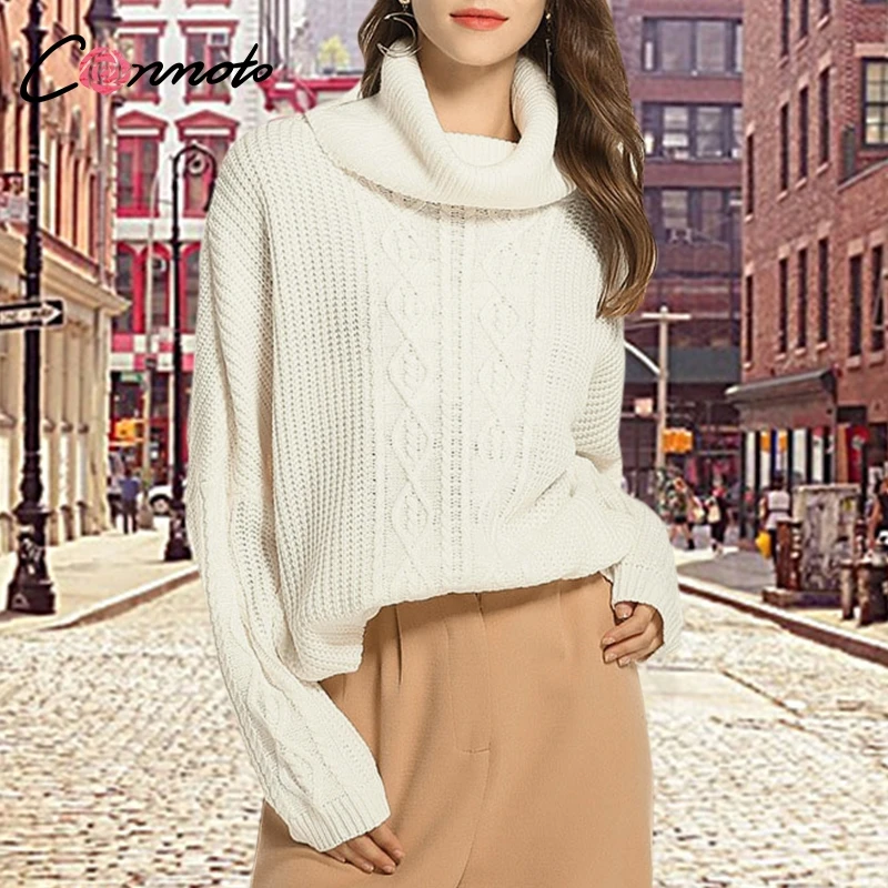 Conmoto Women Casual Solid Color Sweater Batwing Sleeve Thick Needles Femme Winter Sweater Cozy Turtleneck Cable Mujer Jumper
Conmoto Women Casual Solid Color Sweater Batwing Sleeve Thick Needles Femme Winter Sweater Cozy Turtleneck Cable Mujer Jumper