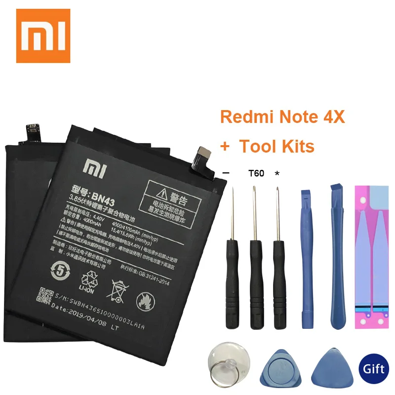 XiaoMi Original Replacement Battery For Xiaomi Redmi Note 4X 4 X Capacity 4000/4100mAh BN43 Mobile Phone Battery
XiaoMi Original Replacement Battery For Xiaomi Redmi Note 4X 4 X Capacity 4000/4100mAh BN43 Mobile Phone Battery