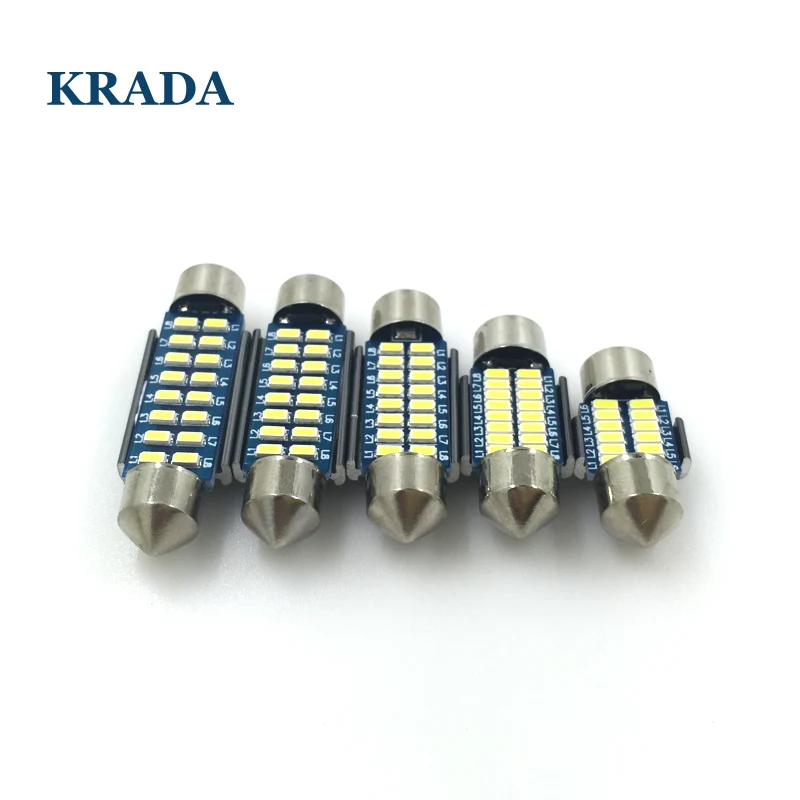 KRADA 4x Festoon C5W car white ice blue LED canbus Bulbs 28MM 31MM 36MM 39MM 41MM interior reading dome light License plate lamp
KRADA 4x Festoon C5W car white ice blue LED canbus Bulbs 28MM 31MM 36MM 39MM 41MM interior reading dome light License plate lamp
