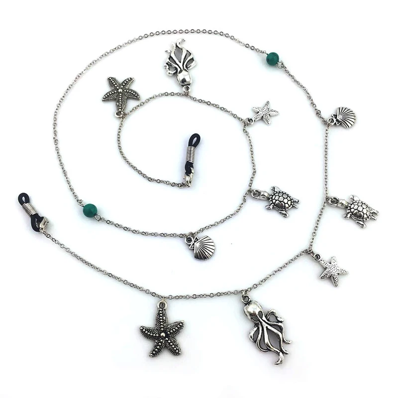 Link Chain Turquoise Beads Shell Starfish Tassel Glasses Chains Silicone Eyeglasses Cord Sunglasses Necklace Band Accessories
Link Chain Turquoise Beads Shell Starfish Tassel Glasses Chains Silicone Eyeglasses Cord Sunglasses Necklace Band Accessories