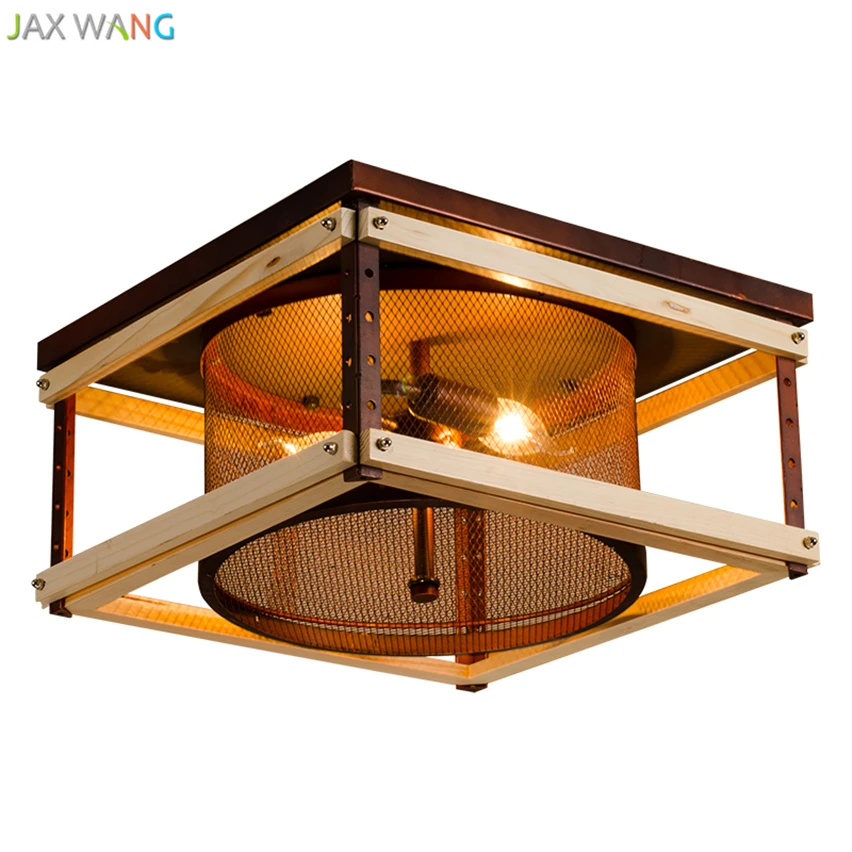 American Loft Vintage Wooden Ceiling Lamp Iron Net Ceiling Lights for Living Room Retro Restaurant Home Lighting Fixtures Decor
American Loft Vintage Wooden Ceiling Lamp Iron Net Ceiling Lights for Living Room Retro Restaurant Home Lighting Fixtures Decor
