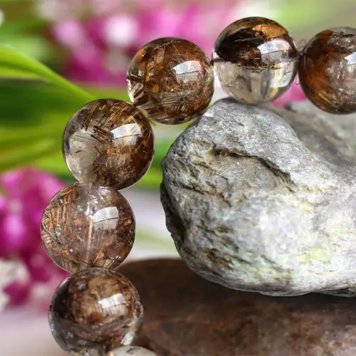 002013 Genuine Clear Mica Needle Rutile Quartz Stretch Men's Bracelet Round Beads 
002013 Genuine Clear Mica Needle Rutile Quartz Stretch Men's Bracelet Round Beads
