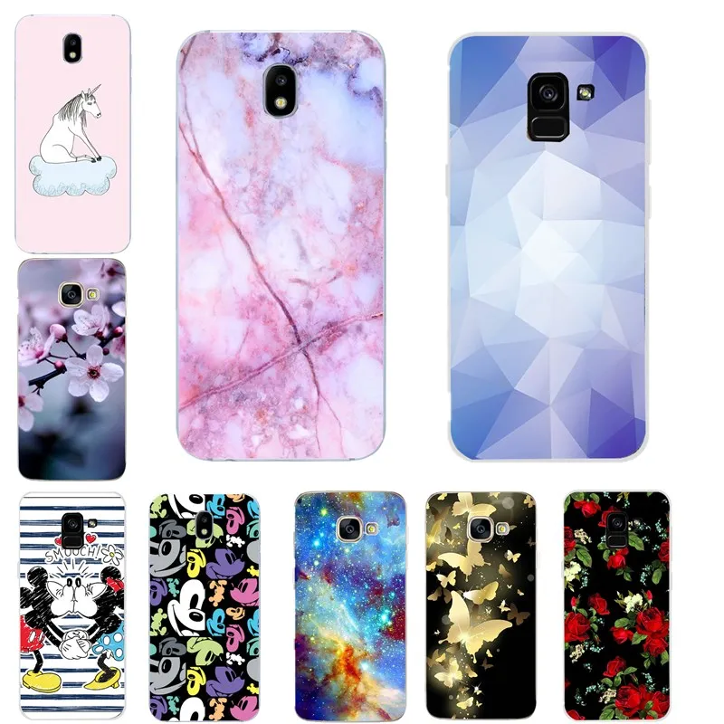 Модный чехол для samsung A5 2017 A8 плюс 2018 мягкий силиконовый Girly Микки и Минни Маус