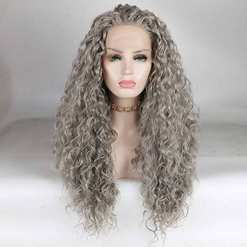 Marquesha Half Hand Tied Loose Curly Gray Heat Resistant Fiber Synthetic Grey Lace Front Wig For Women Replacement Wig
Marquesha Half Hand Tied Loose Curly Gray Heat Resistant Fiber Synthetic Grey Lace Front Wig For Women Replacement Wig