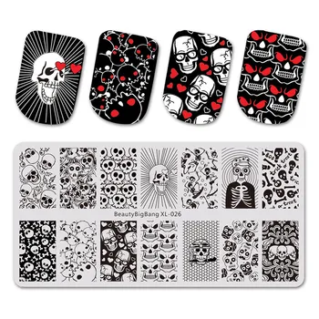 BeautyBigBang Nail Stamping Plates For Stamper Halloween Funny Skull Image Nail Art Template Stencil Mold Nail BBB XL-026
BeautyBigBang Nail Stamping Plates For Stamper Halloween Funny Skull Image Nail Art Template Stencil Mold Nail BBB XL-026
