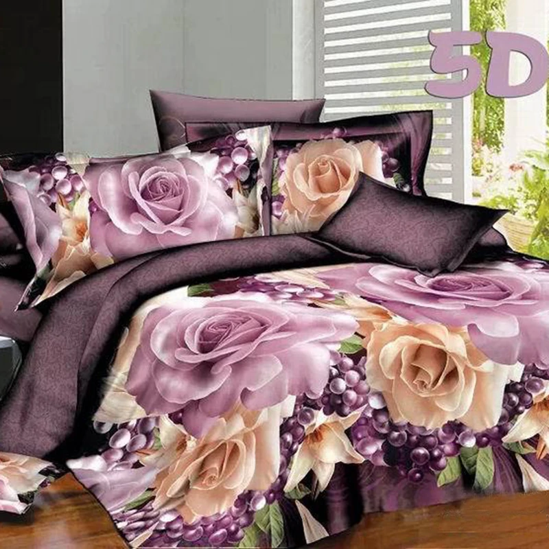3D Purple Rose Flowers 4pcs/set Duvet Cover Sets Comfortable Romantic Bedding Sets Home Textile
3D Purple Rose Flowers 4pcs/set Duvet Cover Sets Comfortable Romantic Bedding Sets Home Textile