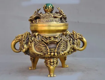 wedding decoration Chinese fengshui brass dragon play jade bead lion foo dog Incense burner Censer New Year
wedding decoration Chinese fengshui brass dragon play jade bead lion foo dog Incense burner Censer New Year