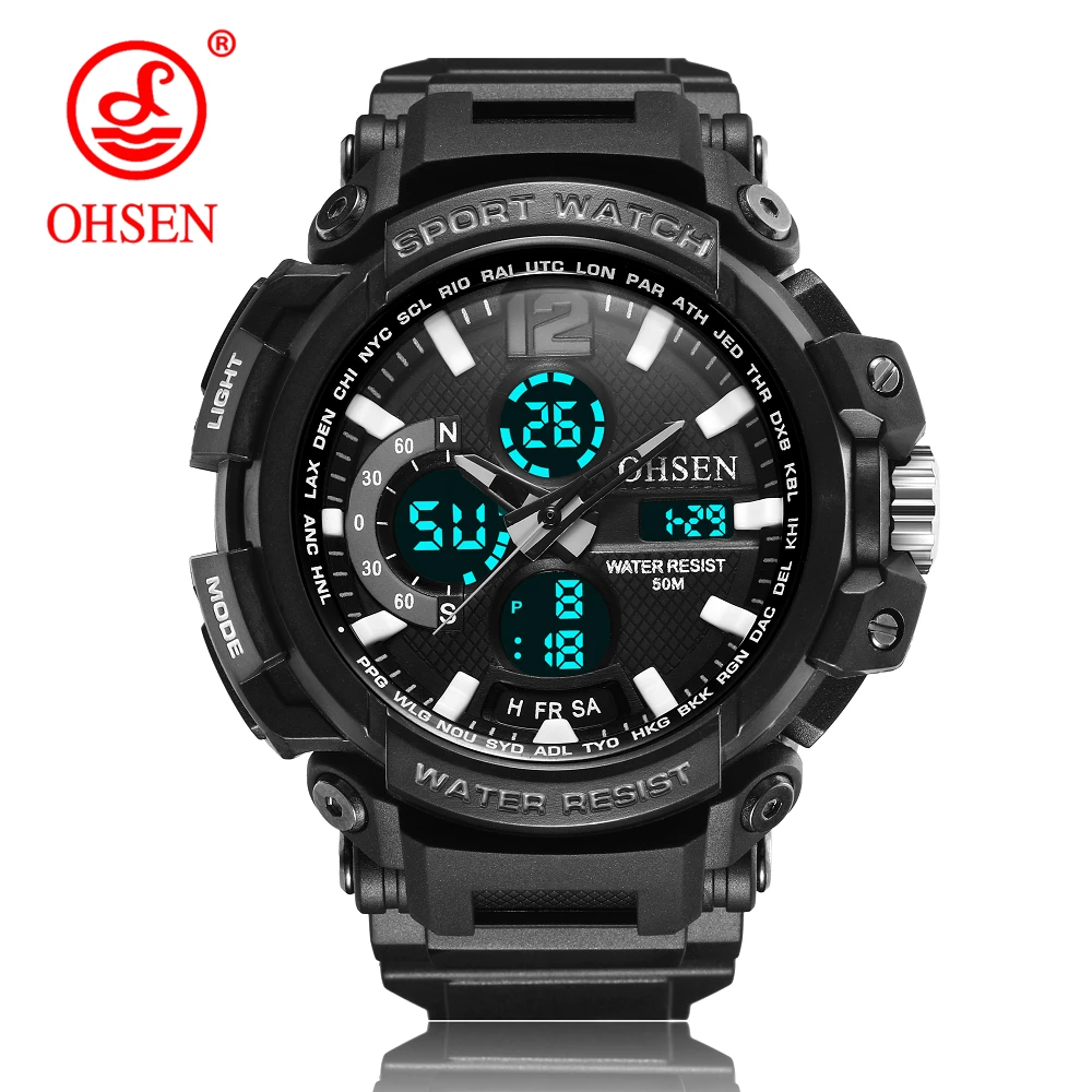 OHSEN Sport Watches 2018 Men Watch Waterproof LED Digital Watch Male Clock Relogio Masculino erkek kol saati AD1713 Men Watches
OHSEN Sport Watches 2018 Men Watch Waterproof LED Digital Watch Male Clock Relogio Masculino erkek kol saati AD1713 Men Watches