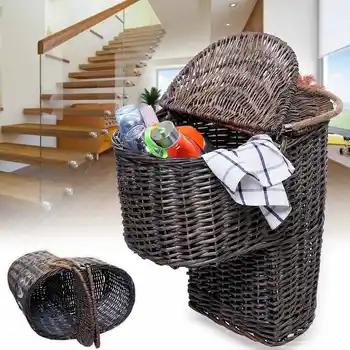 38x27x38cm Brown Woven Wicker Stair Step Basket Organizer Stylish Cosmetic Box with Handle Container Storage Clothes
38x27x38cm Brown Woven Wicker Stair Step Basket Organizer Stylish Cosmetic Box with Handle Container Storage Clothes