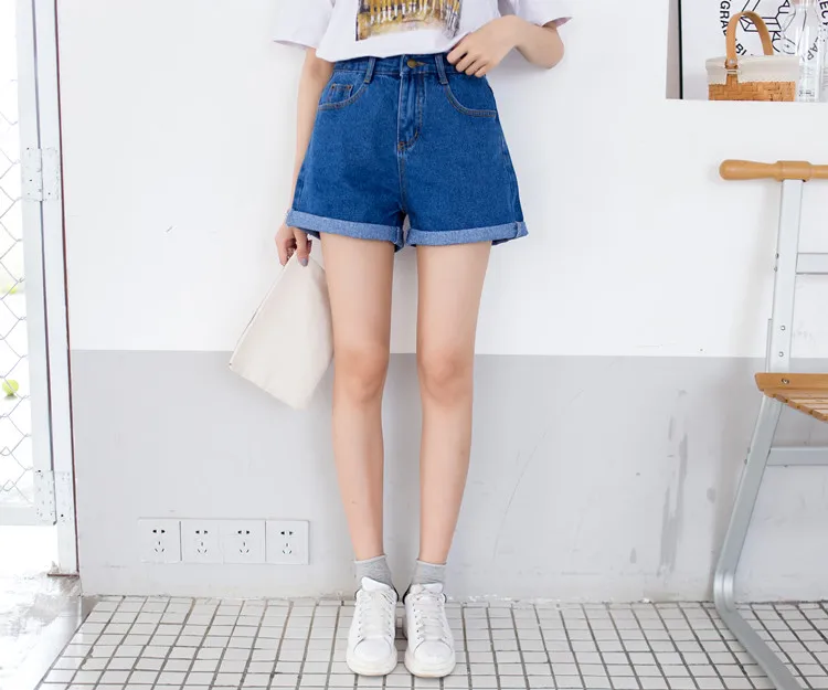 New Fashion Women Jeans Short Summer High Waist Denim Shorts Ladies Casual Female Bule Short Pants Plus Size (6)