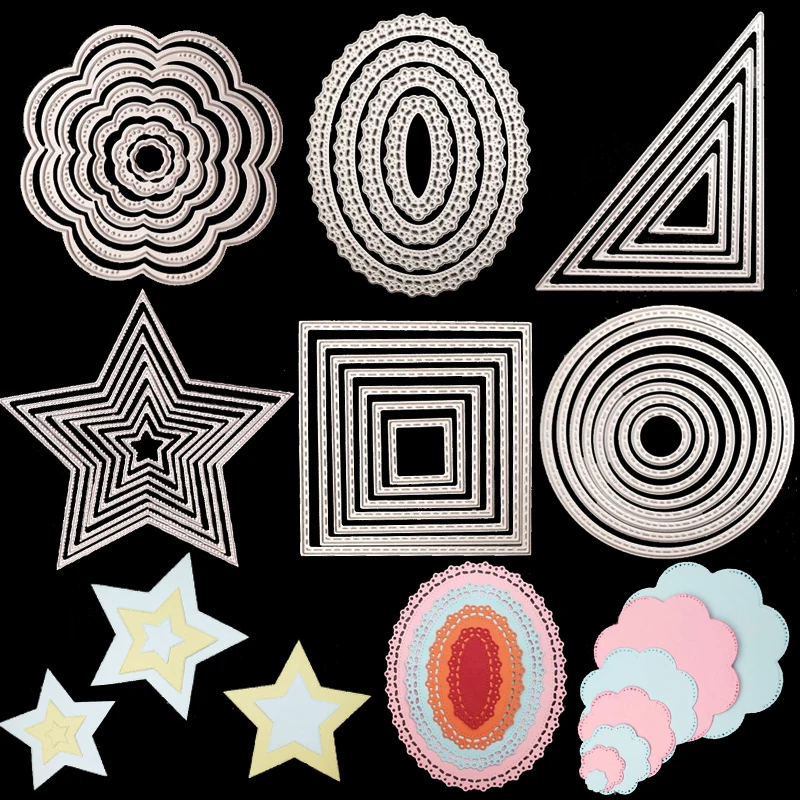 For Card Making Heart Oval 1Set Craft Dies Metal Lace Frame Circle Rectangle Cutting Dies Popular Background Scrapbooking
For Card Making Heart Oval 1Set Craft Dies Metal Lace Frame Circle Rectangle Cutting Dies Popular Background Scrapbooking