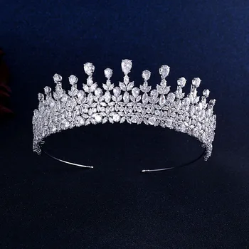 Top Quality Wedding Bridal Bridesmaid leaf Cubic Zirconia Girls white plated zircon tiara crown / headband For Prom
Top Quality Wedding Bridal Bridesmaid leaf Cubic Zirconia Girls white plated zircon tiara crown / headband For Prom