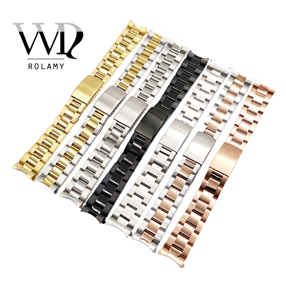 Rolamy 13 17 19 20mm Watch Band Strap Wholesale 316L Stainless Steel Tone Rose Gold Silver Watchband Oyster Bracelet For Dayjust
Rolamy 13 17 19 20mm Watch Band Strap Wholesale 316L Stainless Steel Tone Rose Gold Silver Watchband Oyster Bracelet For Dayjust