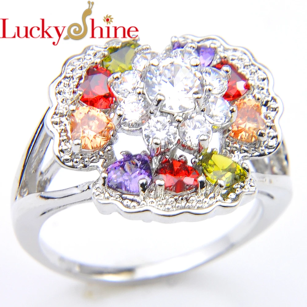 Luckyshine Exotic Mother's Day Present Rainbow Zircon Silver Rings Holiday Gift Best Women Rings 93135
Luckyshine Exotic Mother's Day Present Rainbow Zircon Silver Rings Holiday Gift Best Women Rings 93135