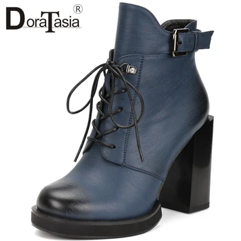 DORATASIA 2019 New Fashion Large Size 35-41 Lace Up Ankle Boots Woman Shoes High Heels Buckle Decoration Shoes Woman Boots 
DORATASIA 2019 New Fashion Large Size 35-41 Lace Up Ankle Boots Woman Shoes High Heels Buckle Decoration Shoes Woman Boots