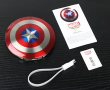 Cool 6800mAh Power Bank The Avengers Captain America Shield Mobile Charger Mobile Power Supply External backup Battry