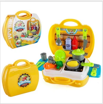 Popular Role Play Pretend Play Kitchen Toys Tableware Models with Suitcase Box Toys Gifts For Kids
Popular Role Play Pretend Play Kitchen Toys Tableware Models with Suitcase Box Toys Gifts For Kids