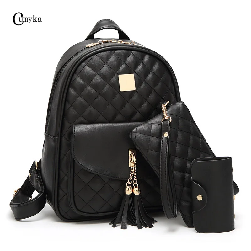 CUMYKA 3Pcs/Sets Women Backpack Designer high quality Leather Women Bag Fashion School Bags Large Capacity Backpacks Travel Bags
CUMYKA 3Pcs/Sets Women Backpack Designer high quality Leather Women Bag Fashion School Bags Large Capacity Backpacks Travel Bags