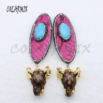3 Pairs Big snakeskin earrings with blue stone with elephant pendants gift for women 4674
3 Pairs Big snakeskin earrings with blue stone with elephant pendants gift for women 4674