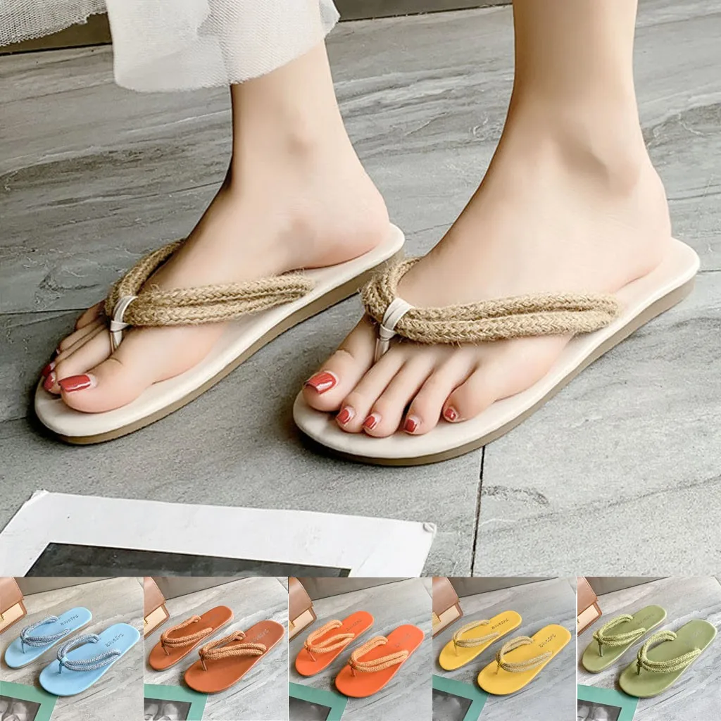 Women Woven Rope Band Sandals Clip Toe Slippers Flat Fisherman Lazy Holiday Shoes Beach Flip Flops Solid Colors Female Slides
Women Woven Rope Band Sandals Clip Toe Slippers Flat Fisherman Lazy Holiday Shoes Beach Flip Flops Solid Colors Female Slides