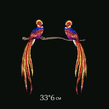 Newest 1pair Exquisite sequin embroidery phoenix bird patches cloth paste DIY clothing accessories SK#1071
Newest 1pair Exquisite sequin embroidery phoenix bird patches cloth paste DIY clothing accessories SK#1071