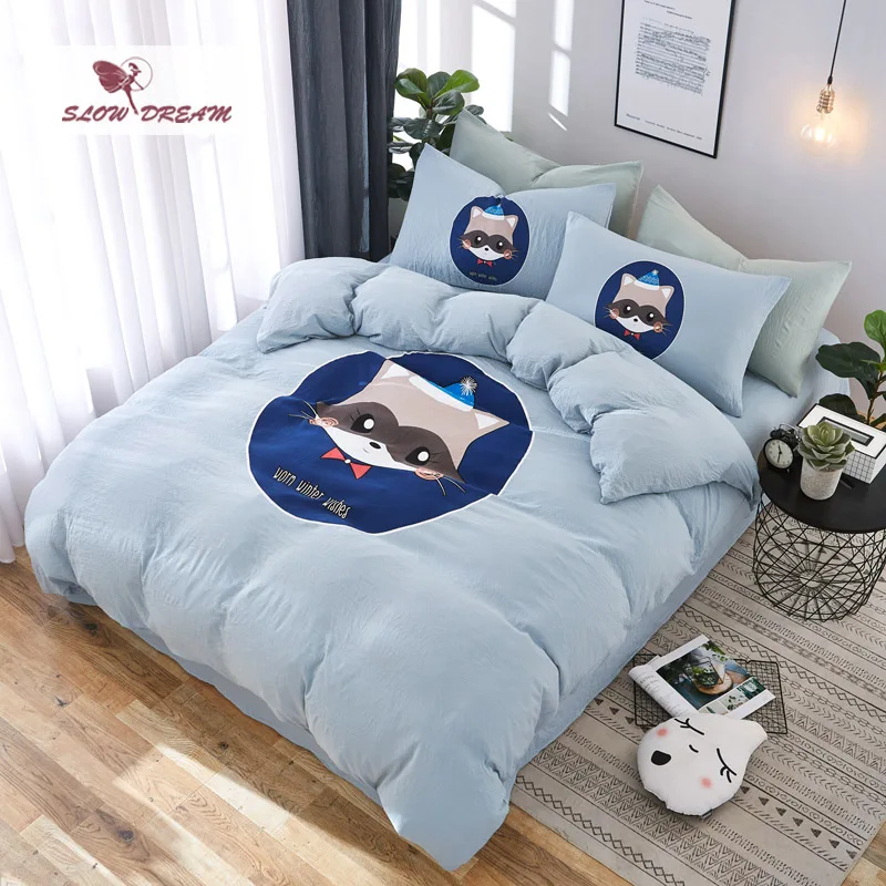 SlowDream Washed Cotton Bedding Set Cartoon Bedspread Bed Linens Set Flat Sheet Mattress Cover Duvet Cover Set Soft Double Bed
SlowDream Washed Cotton Bedding Set Cartoon Bedspread Bed Linens Set Flat Sheet Mattress Cover Duvet Cover Set Soft Double Bed