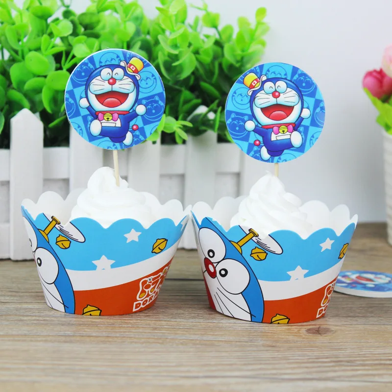 24 шт./компл. Doraemon мечта торт Топпер Завертчицы Юбилей Baby Shower День рождения