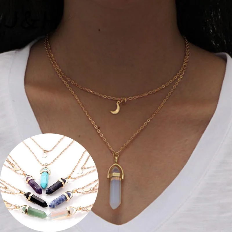 Fashion Bohemia 1 PCS Natural Stone Moon Choker Gold Color Crystal Pendant Necklace For Women Birthday Gift
Fashion Bohemia 1 PCS Natural Stone Moon Choker Gold Color Crystal Pendant Necklace For Women Birthday Gift