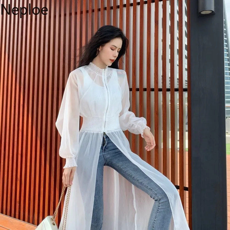 Neploe 2019 Summer Chiffon Long Thin Sunscreen Jacket Zipper Solid Casual Cardigan High Split Long Coat Woman Jackets 53013
Neploe 2019 Summer Chiffon Long Thin Sunscreen Jacket Zipper Solid Casual Cardigan High Split Long Coat Woman Jackets 53013